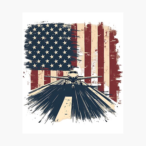 Item preview, Pilot Airplane American Flag Plane Aviation designed and sold by writtengriffinc.