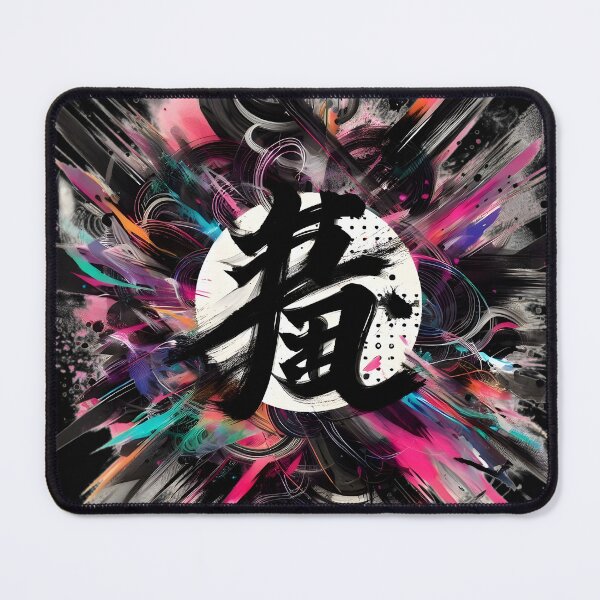 Item preview, Neon Saru Kanji Ink Splash designed and sold by AI-Only Creations.