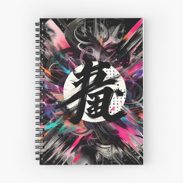 Item preview, Neon Saru Kanji Ink Splash designed and sold by AI-Only Creations.