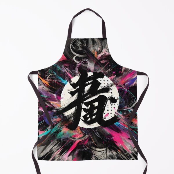 Item preview, Neon Saru Kanji Ink Splash designed and sold by AI-Only Creations.