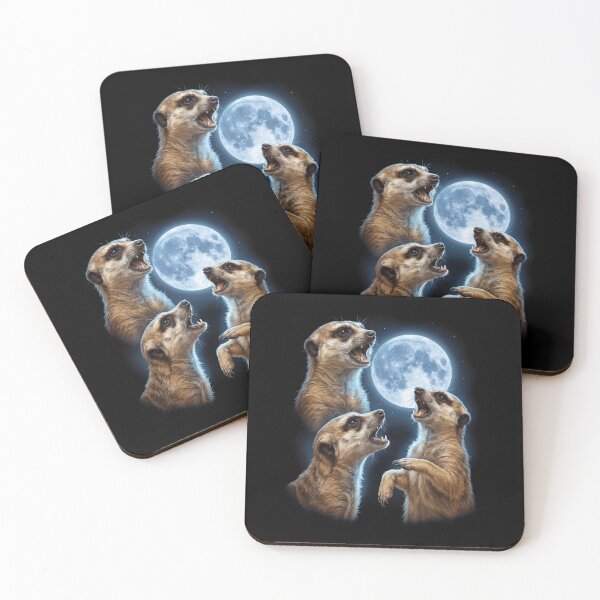 Item preview, Meerkat Howling Moon Art Animal Lover designed and sold by TerryConnells.