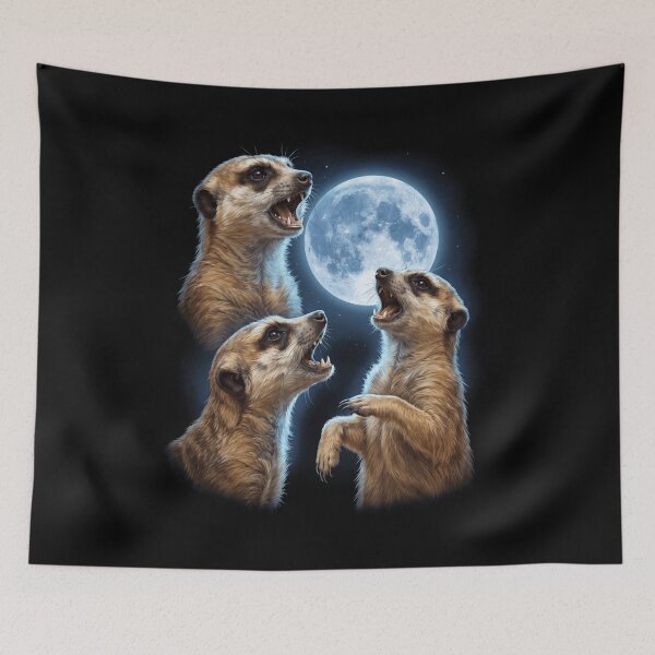 Item preview, Meerkat Howling Moon Art Animal Lover designed and sold by TerryConnells.