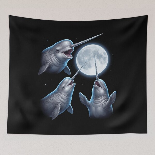 Item preview, Narwhal Howling Moon Art Animal Lover designed and sold by TerryConnells.