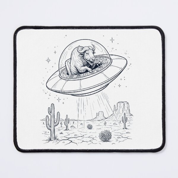 Item preview, Vintage Buffalo Riding UFO Animal Lover designed and sold by DoodleTortle.