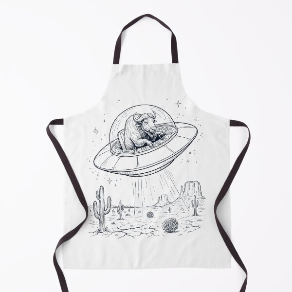 Item preview, Vintage Buffalo Riding UFO Animal Lover designed and sold by DoodleTortle.