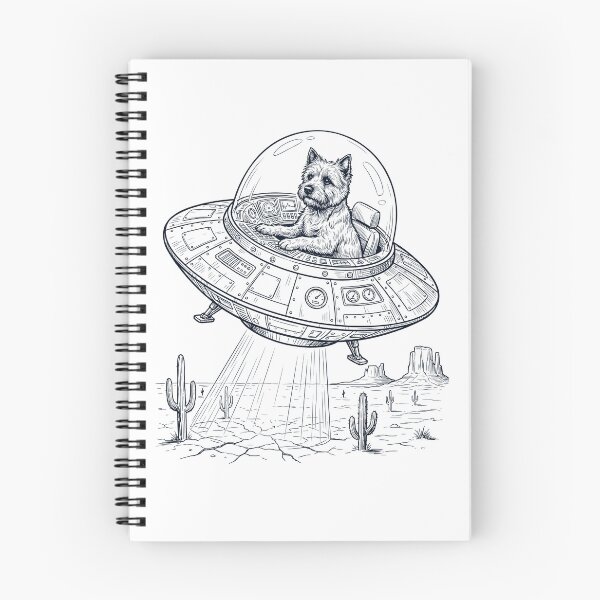 Item preview, Vintage Cairn Terrier Riding UFO Dog Mom Dad Lover designed and sold by DoodleTortle.