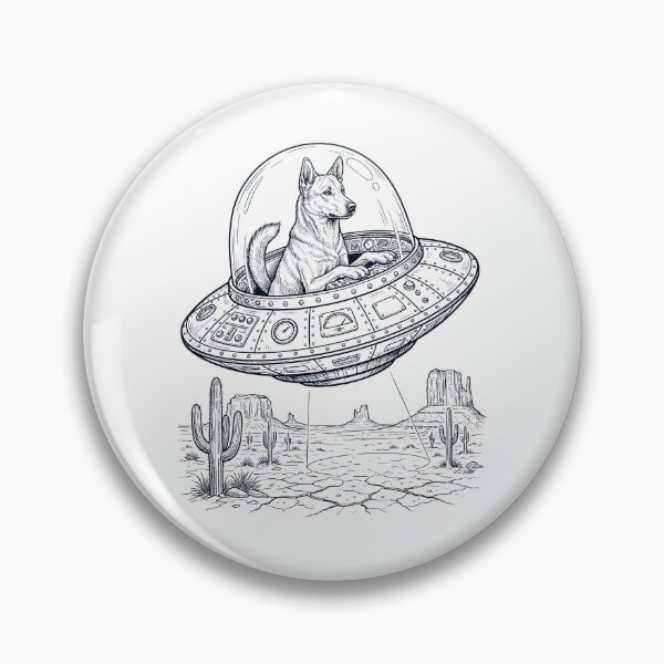 Item preview, Vintage Canaan Dog Riding UFO Dog Mom Dad Lover designed and sold by DoodleTortle.