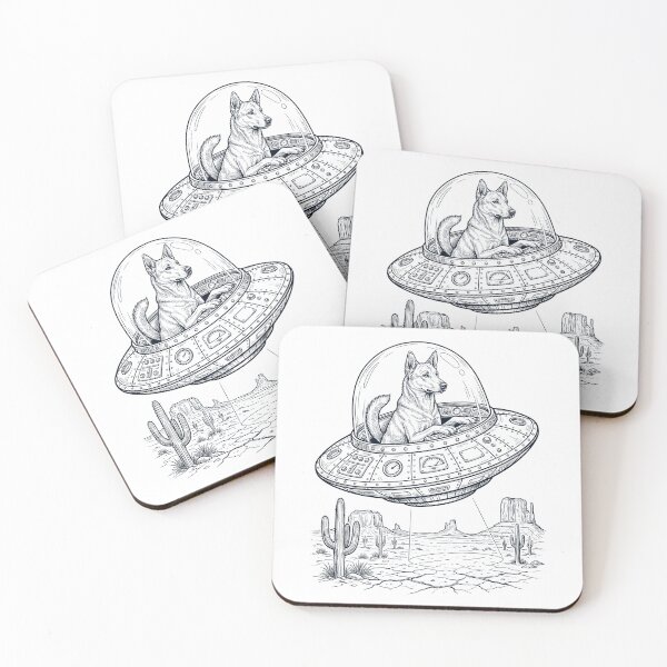 Item preview, Vintage Canaan Dog Riding UFO Dog Mom Dad Lover designed and sold by DoodleTortle.