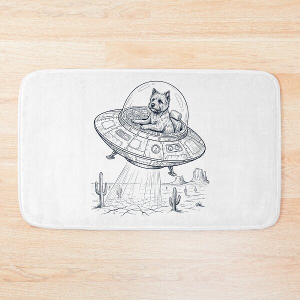 Item preview, Vintage Cairn Terrier Riding UFO Dog Mom Dad Lover designed and sold by DoodleTortle.