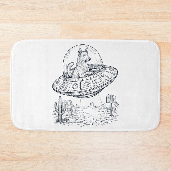 Item preview, Vintage Canaan Dog Riding UFO Dog Mom Dad Lover designed and sold by DoodleTortle.