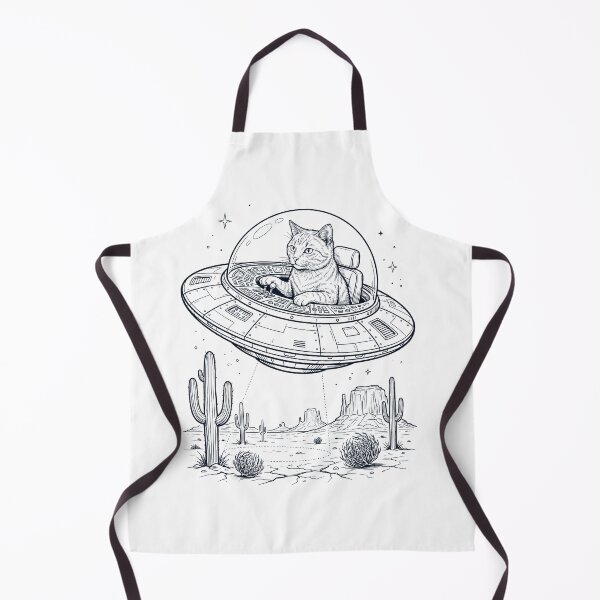 Item preview, Vintage Cat Riding UFO Animal Lover designed and sold by DoodleTortle.