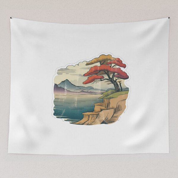 Item preview, Vintage Japanese Tree Over Water designed and sold by NiftyWrx.