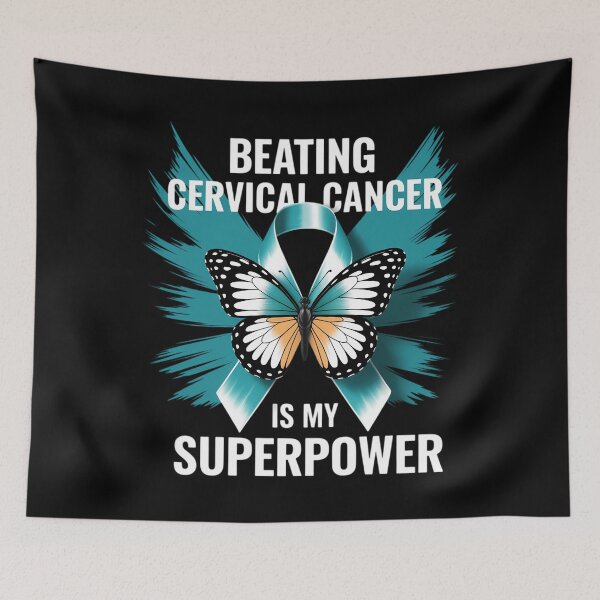 Item preview, Cervical Cancer Awareness Beating Superpower Teal Ribbon designed and sold by sailorjessiArt.