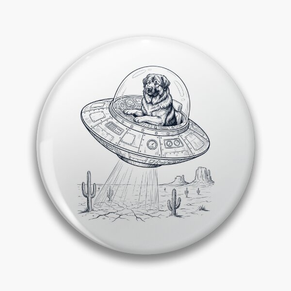 Item preview, Vintage Caucasian Shepherd Dog Riding UFO Dog Mom Dad Lover designed and sold by DoodleTortle.