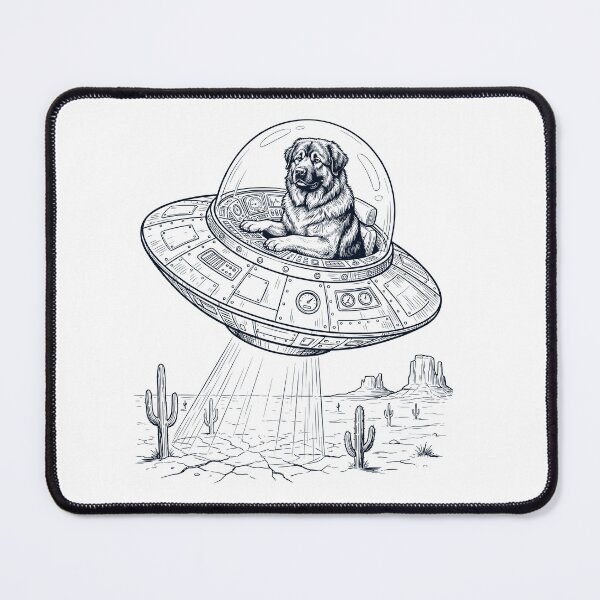 Item preview, Vintage Caucasian Shepherd Dog Riding UFO Dog Mom Dad Lover designed and sold by DoodleTortle.