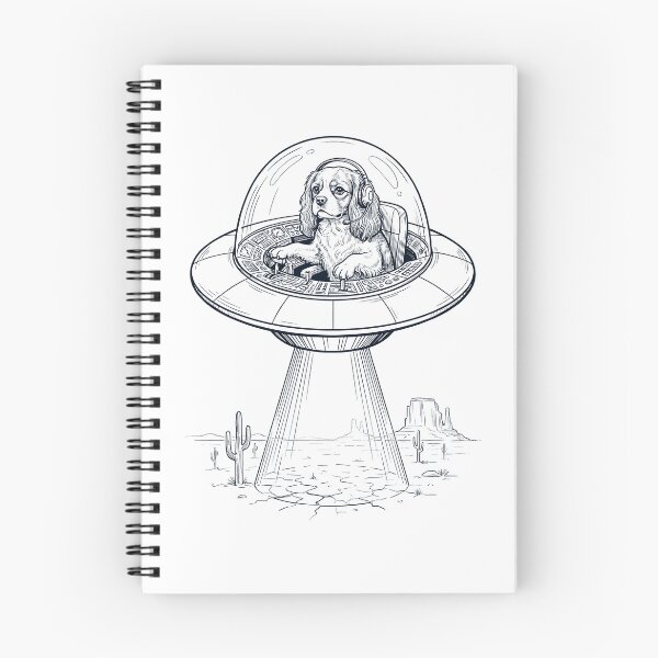 Item preview, Vintage Cavalier King Charles Spaniel Riding UFO Dog Mom Dad Lover designed and sold by DoodleTortle.