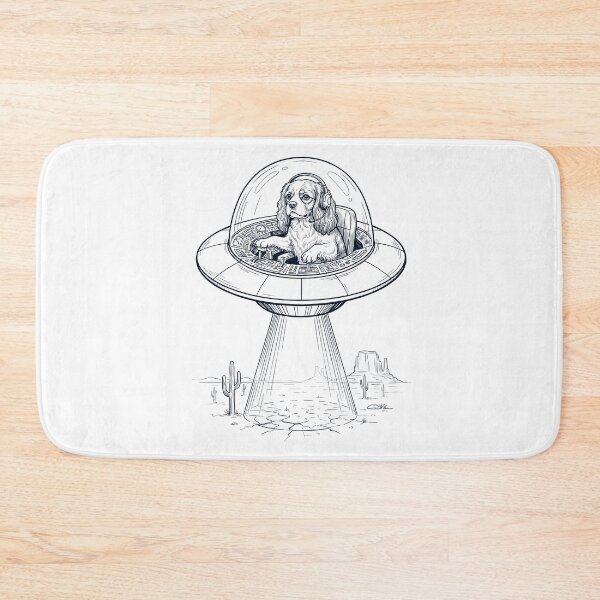 Item preview, Vintage Cavalier King Charles Spaniel Riding UFO Dog Mom Dad Lover designed and sold by DoodleTortle.