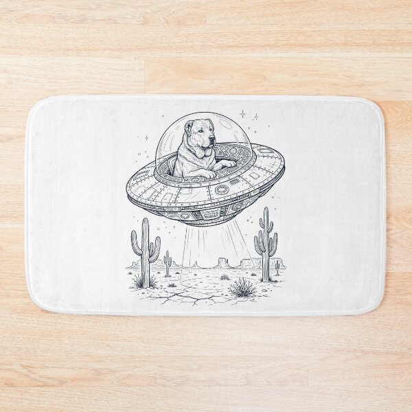 Item preview, Vintage Central Asian Shepherd Dog Riding UFO Dog Mom Dad Lover designed and sold by DoodleTortle.