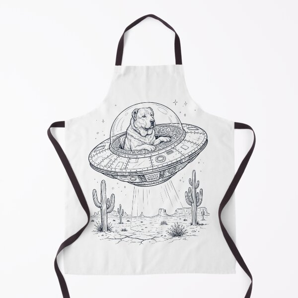 Item preview, Vintage Central Asian Shepherd Dog Riding UFO Dog Mom Dad Lover designed and sold by DoodleTortle.