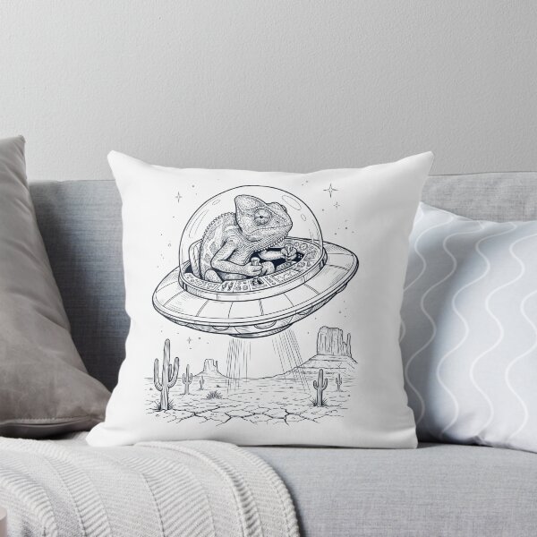 Item preview, Vintage Chameleon Riding UFO Animal Lover designed and sold by DoodleTortle.