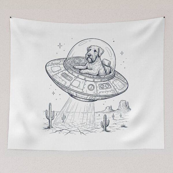 Item preview, Vintage Cesky Terrier Riding UFO Dog Mom Dad Lover designed and sold by DoodleTortle.