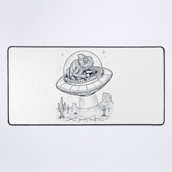 Item preview, Vintage Chameleon Riding UFO Animal Lover designed and sold by DoodleTortle.