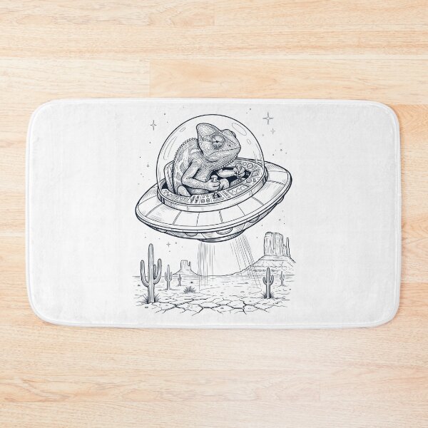 Item preview, Vintage Chameleon Riding UFO Animal Lover designed and sold by DoodleTortle.