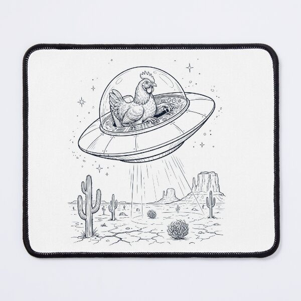 Item preview, Vintage Chicken Riding UFO Animal Lover designed and sold by DoodleTortle.