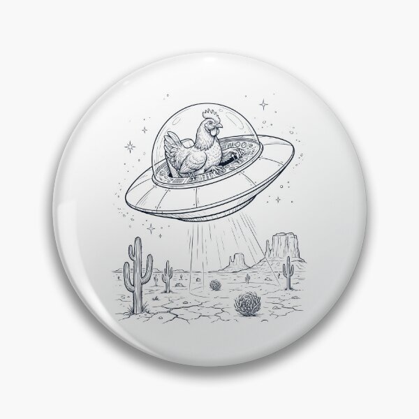 Item preview, Vintage Chicken Riding UFO Animal Lover designed and sold by DoodleTortle.