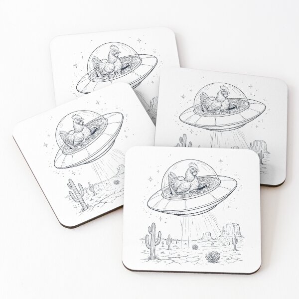 Item preview, Vintage Chicken Riding UFO Animal Lover designed and sold by DoodleTortle.