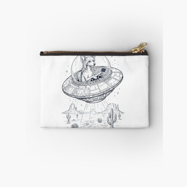 Item preview, Vintage Chinese Crested Dog Riding UFO Dog Mom Dad Lover designed and sold by DoodleTortle.