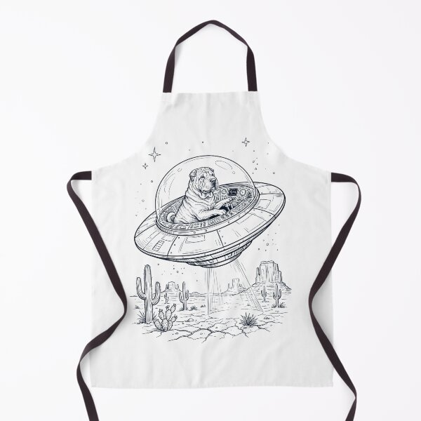 Item preview, Vintage Chinese Shar Pei Riding UFO Dog Mom Dad Lover designed and sold by DoodleTortle.