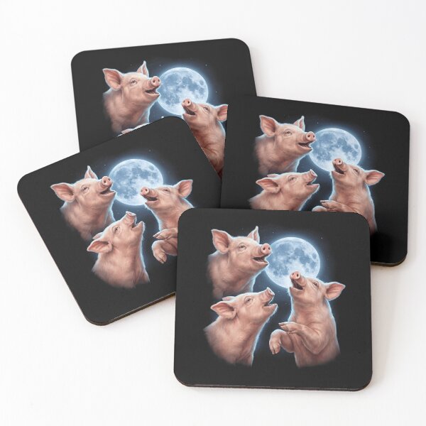 Item preview, Pig Howling Moon Art Animal Lover designed and sold by TerryConnells.