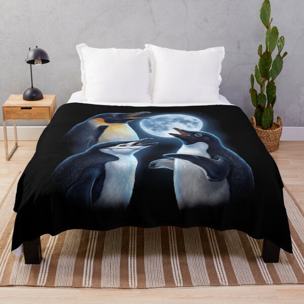 Item preview, Penguin Howling Moon Art Animal Lover designed and sold by TerryConnells.