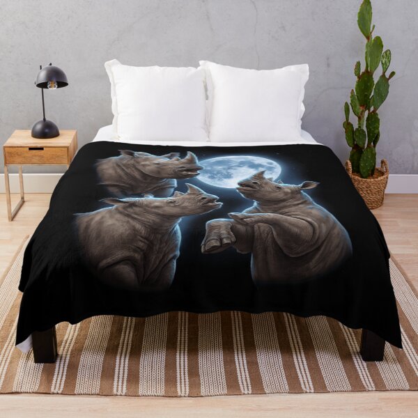 Item preview, Rhino Howling Moon Art Animal Lover designed and sold by TerryConnells.