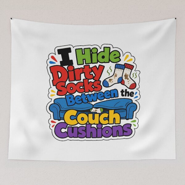 Item preview, Dirty Socks Couch Marriage and Roommate Humor designed and sold by RedCircleArt.