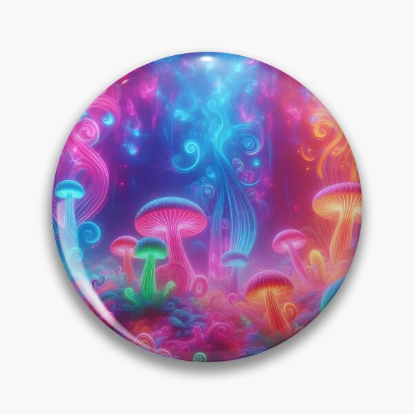 Item preview, Ethereal Neon Mushroom Forest - Psychedelic Glow Fantasy Art designed and sold by Sybille-Yates.