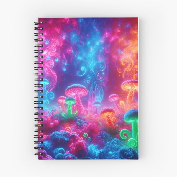 Item preview, Ethereal Neon Mushroom Forest - Psychedelic Glow Fantasy Art designed and sold by Sybille-Yates.