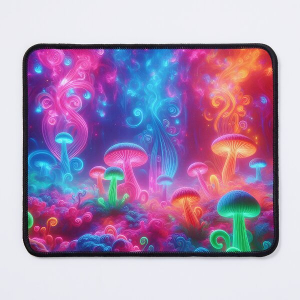 Item preview, Ethereal Neon Mushroom Forest - Psychedelic Glow Fantasy Art designed and sold by Sybille-Yates.