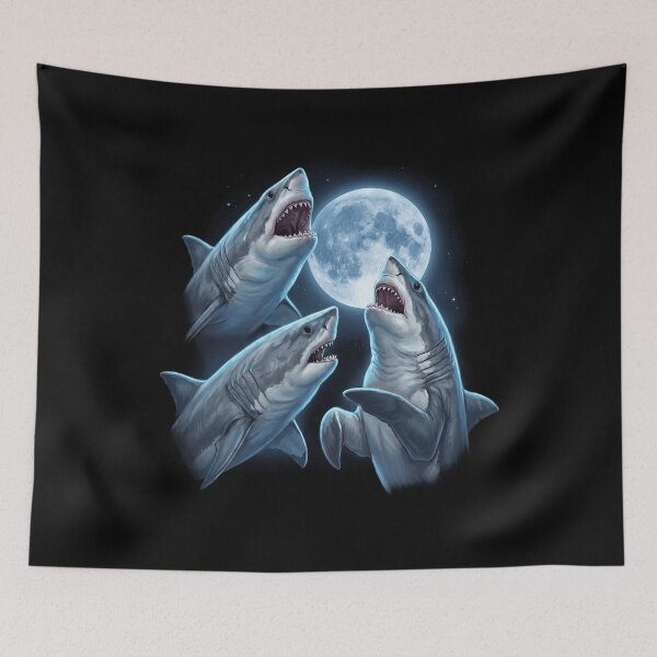 Item preview, Shark Howling Moon Art Animal Lover designed and sold by TerryConnells.