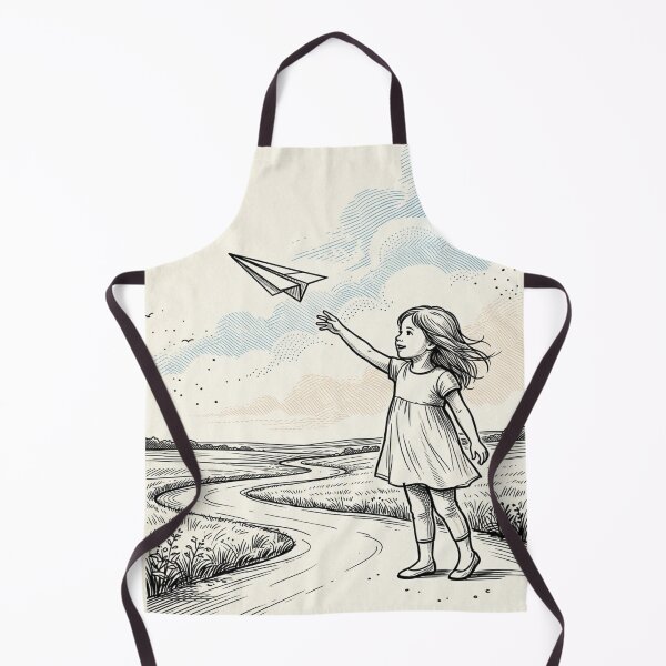 Item preview, Dreaming of Flight - Little Girl with Paper Plane Sketch designed and sold by myforestfog.