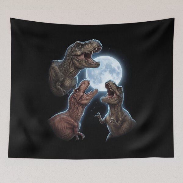 Item preview, T Rex Dinosaur Howling Moon Art Animal Lover designed and sold by TerryConnells.