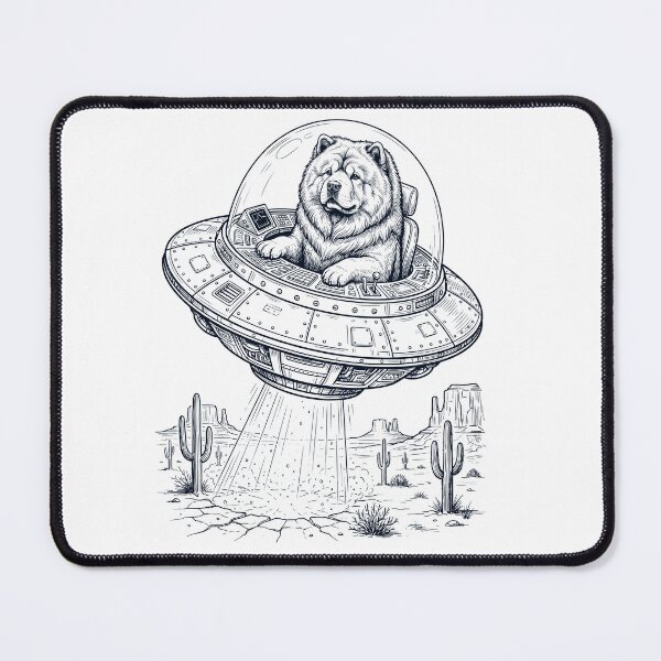 Item preview, Vintage Chow Chow Riding UFO Dog Mom Dad Lover designed and sold by DoodleTortle.