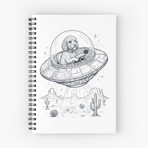 Item preview, Vintage Cockapoo Riding UFO Dog Mom Dad Lover designed and sold by DoodleTortle.