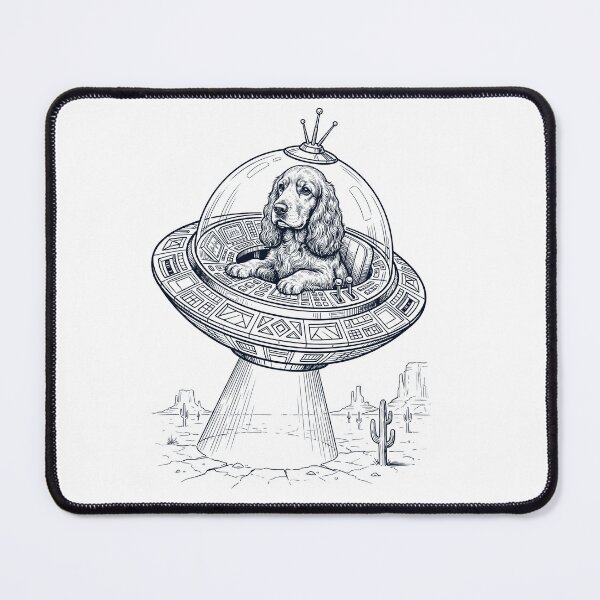Item preview, Vintage Cocker Spaniel Riding UFO Dog Mom Dad Lover designed and sold by DoodleTortle.