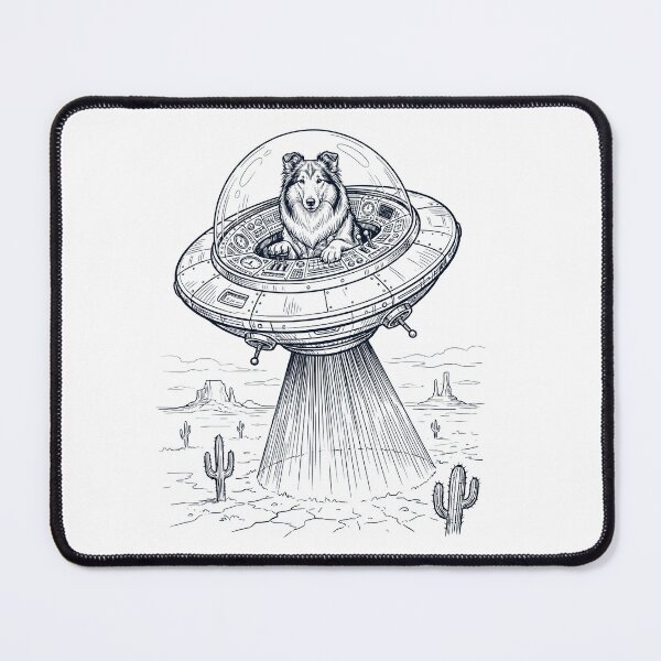 Item preview, Vintage Collie Riding UFO Dog Mom Dad Lover designed and sold by DoodleTortle.