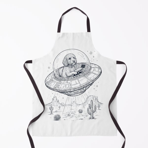 Item preview, Vintage Cockapoo Riding UFO Dog Mom Dad Lover designed and sold by DoodleTortle.