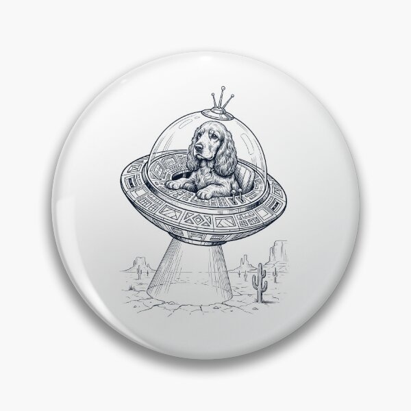 Item preview, Vintage Cocker Spaniel Riding UFO Dog Mom Dad Lover designed and sold by DoodleTortle.