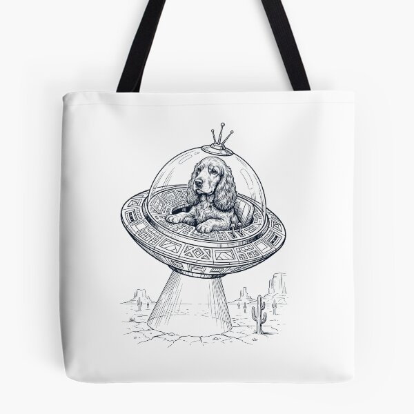 Item preview, Vintage Cocker Spaniel Riding UFO Dog Mom Dad Lover designed and sold by DoodleTortle.
