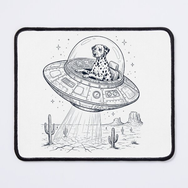 Item preview, Vintage Dalmatian Riding UFO Dog Mom Dad Lover designed and sold by DoodleTortle.